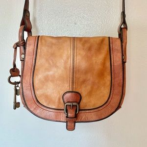 Vintage Fossil Leather Crossbody Purse